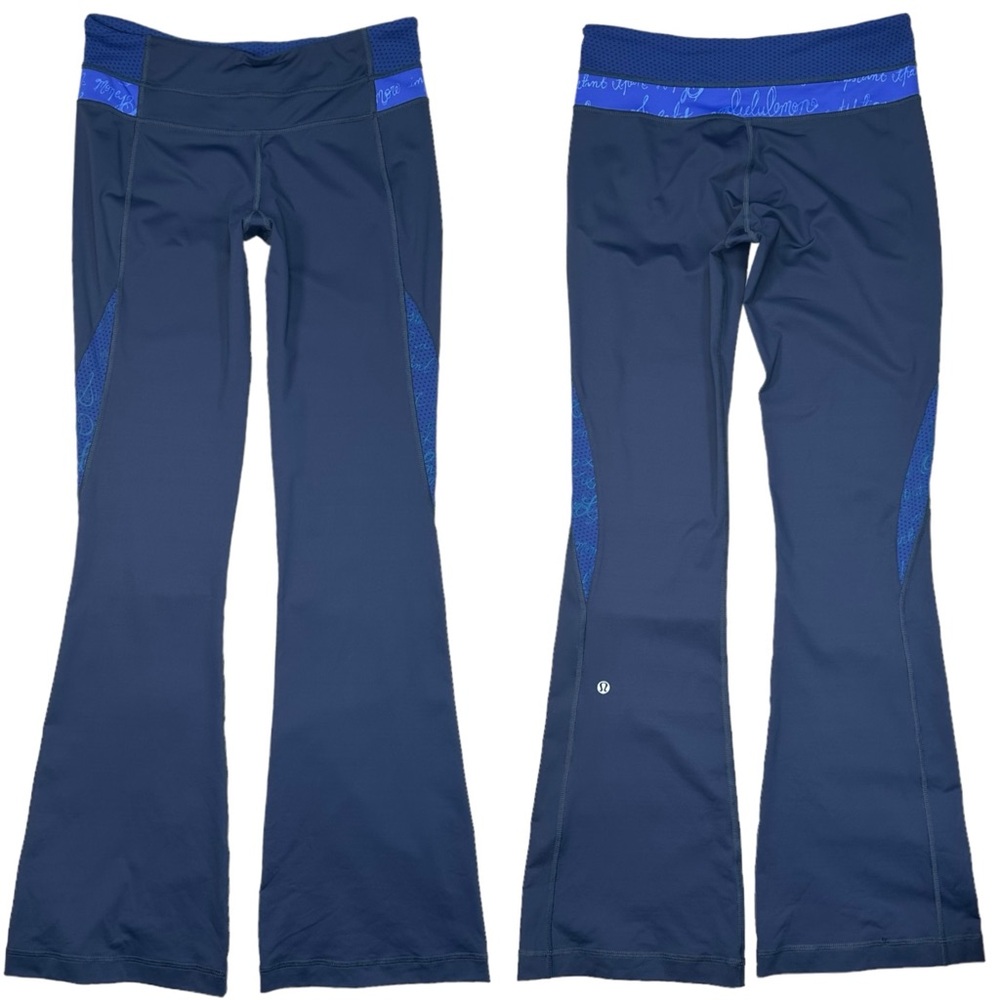 RARE Lululemon Groove Flare High‎ Rise Wet Dry Warm Blue Size 6 Reg